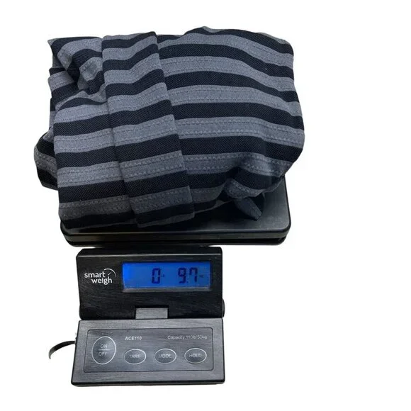 Tommy Bahama Polo Shirt Men’s Size Large Silk Blend Stripes Black and Gray - Picture 6 of 6